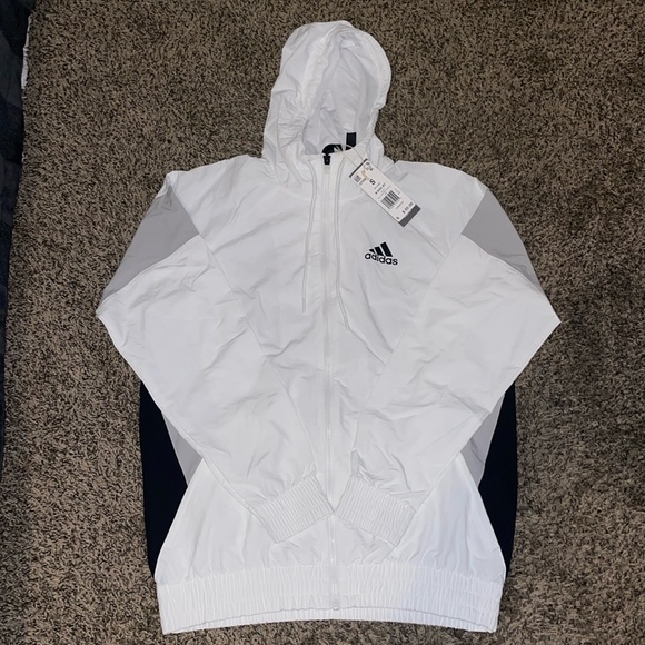 Adidas Full Zip Woven Colorblock Jacket - Picture 1 of 1